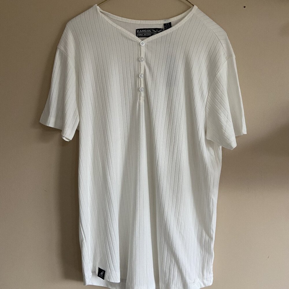 Kangol Ribbed Button Shirt, New With Tag Size US S